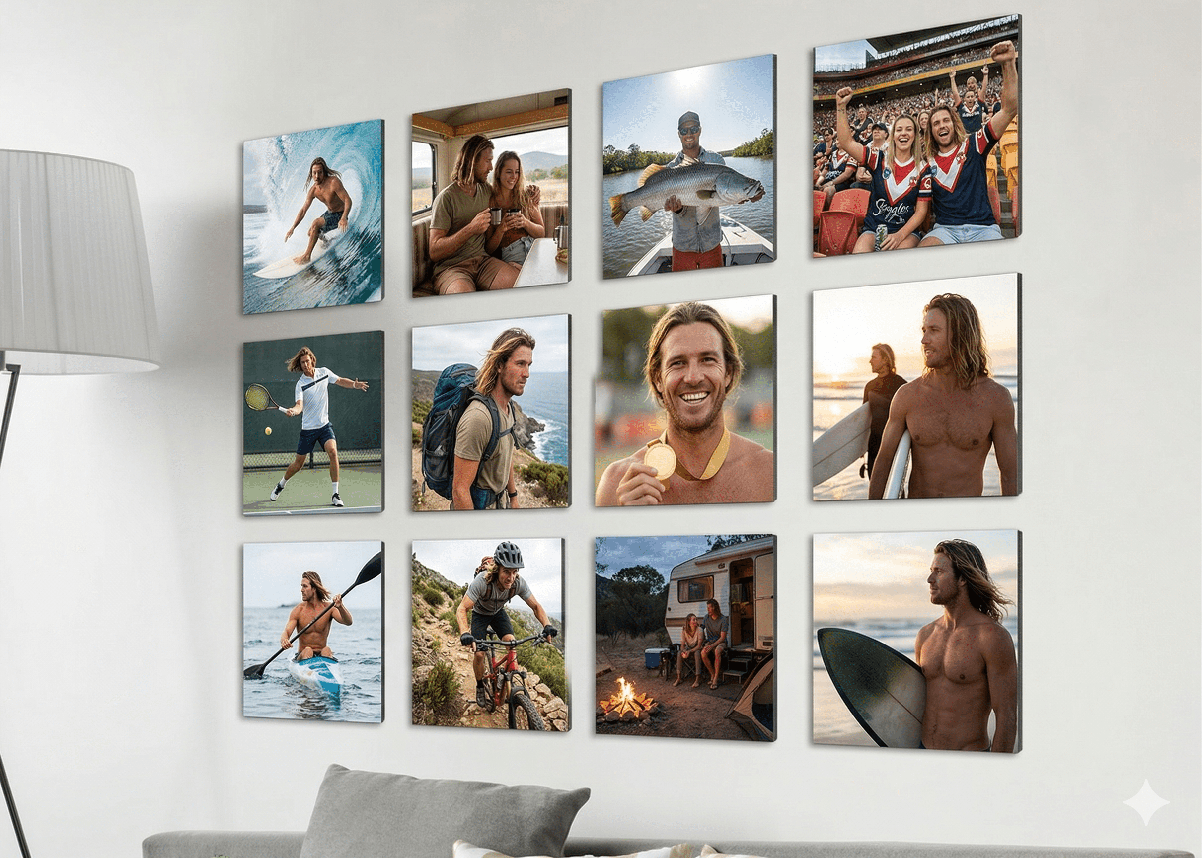 3x Personalised Sports Action Canvas Set | Custom MVP Gallery Wall & Team Highlight Frames (Copy) - FCX