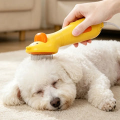 Cute Duck 2-in-1 Pet Hair Dryer & Grooming Brush | Low-Noise Portable Blower for Dogs & Cats