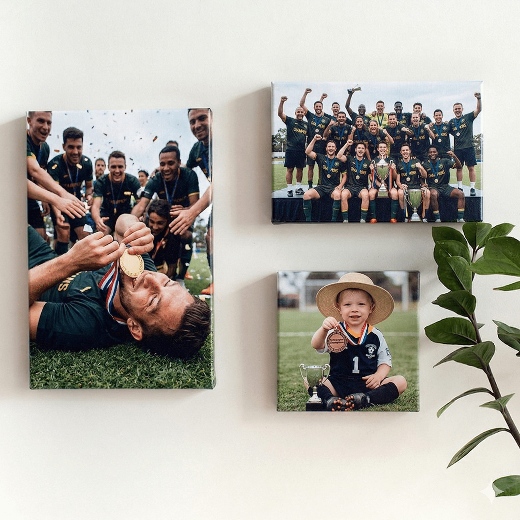 3x Personalised Sports Action Canvas Set | Custom MVP Gallery Wall & Team Highlight Frames (Copy) - FCX