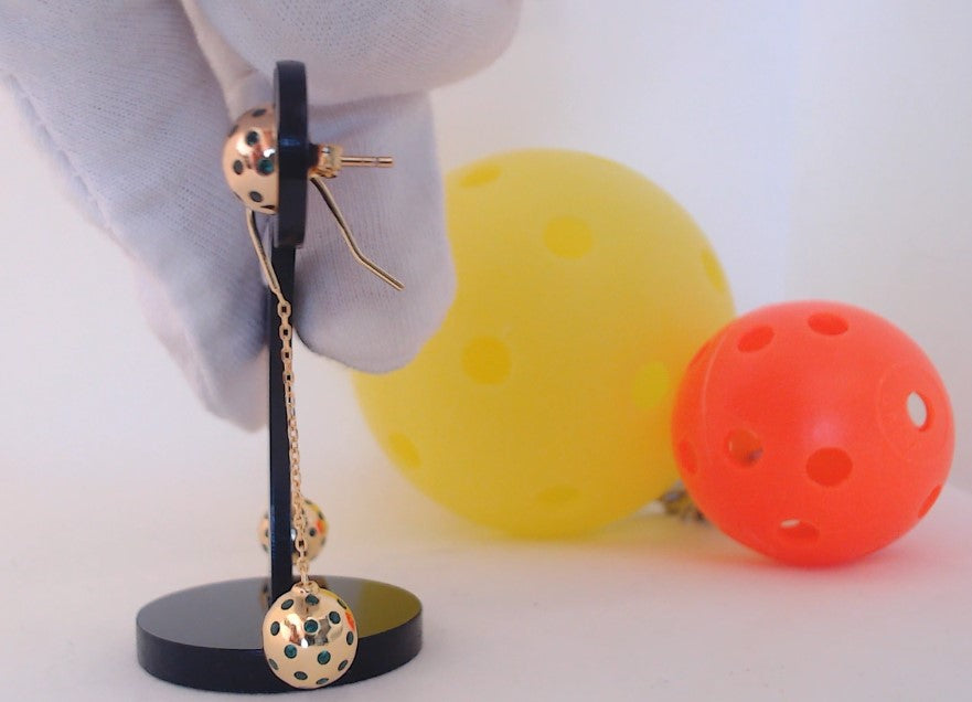 Pickleball Drop Earrings-FCX
