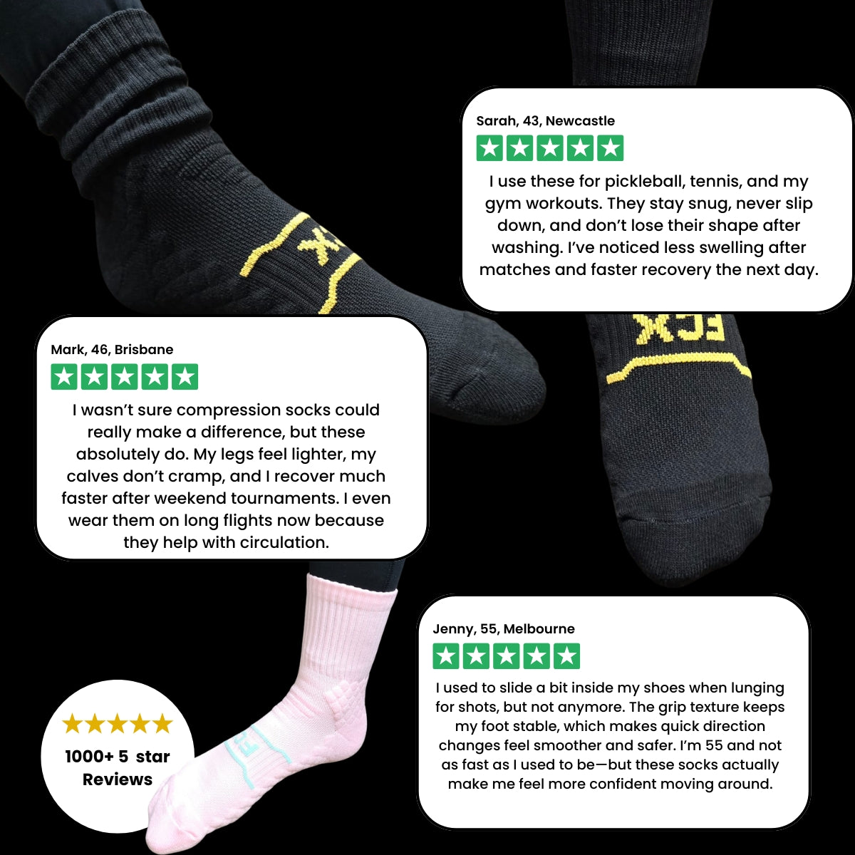 FCX Pickleball Crew Socks